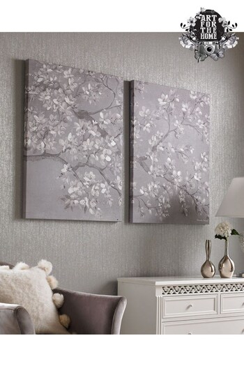 Art For The Home Set of 2 Grey Tranquil Orchid Wall Art (223704) | £78