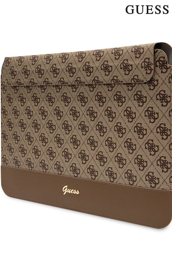 Guess 13"/14" Device Computer Sleeve Pu 4G Smooth Pu Stripe Brown Bag and Metal Logo Script (224541) | £75