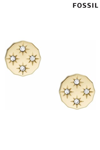 Fossil Jewellery Ladies Gold Tone Sutton Earrings (224888) | £39