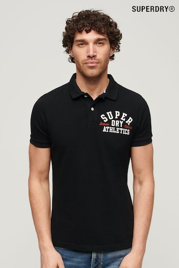 Superdry Black Vintage Superstate Polo Shirt (225555) | £40