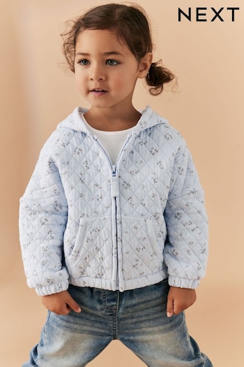 Blue Quilted Zip Through Hoodie (3mths-7yrs) (225829) | £13 - £15