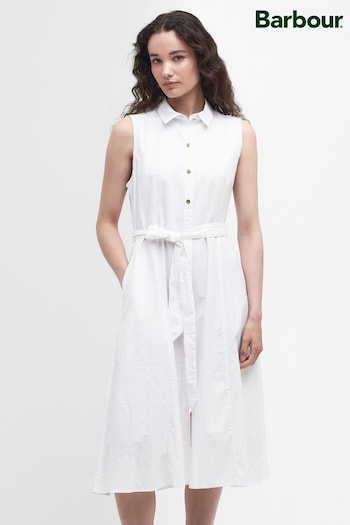 Barbour® White Rei Sleeveless Midi Dress (225867) | £105