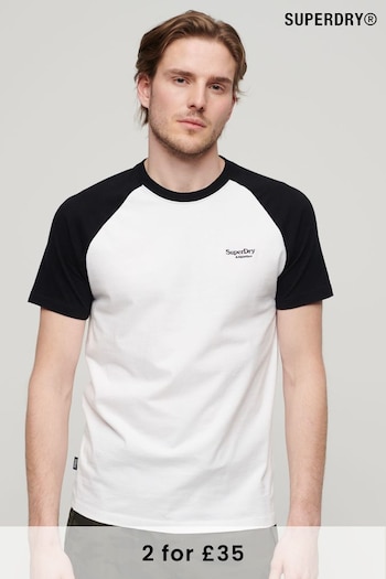 Superdry White Essential Logo Baseball T-Shirt (225952) | £23