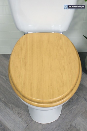 Showerdrape Brown Oxford Wooden Toilet Seat (226452) | £32.50