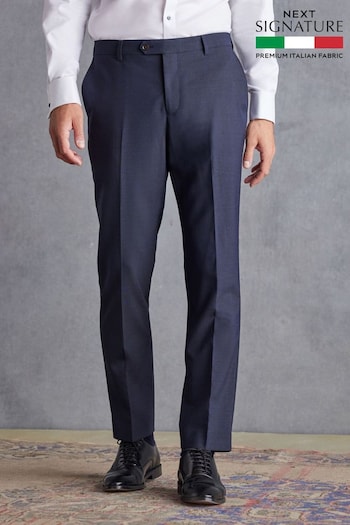 Navy Blue Tailored Fit Signature TG Di Fabio Wool Rich Puppytooth Suit: Trousers flagglogga (226612) | £85
