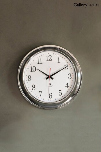 Gallery Home Silver Winston Wall Clock (226821) | £55