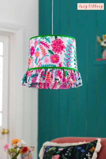Lucy Tiffney Pink Floral Ruffle Easyfit Lamp Shade (227033) | £45