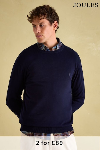 Joules Jarvis Navy Crew Neck Knitted Jumper (227242) | £49.95