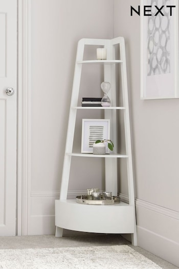 White Mode Gloss Corner Ladder Shelf (227884) | £299