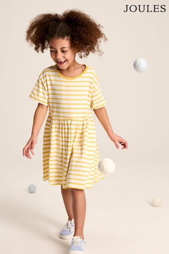 Joules Skye Yellow Stripe T-Shirt Dress linen (228488) | £24.95 - £27.95
