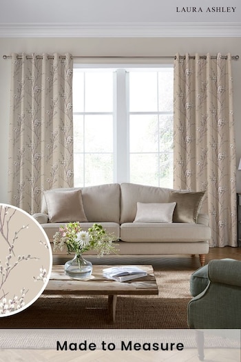 Laura Ashley Natural Pussy Willow Made to Measure Curtains (228742) | £119