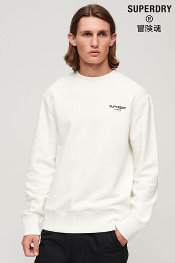 Superdry White Luxury Sport Loose Fit Crew Sweatshirt (228851) | £55