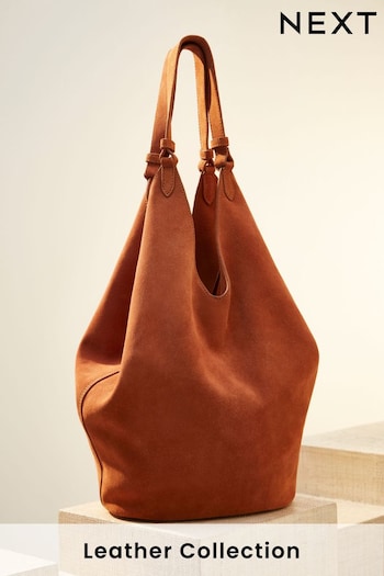 Tan Brown Premium Leather Suede Shopper Bag (228853) | £148