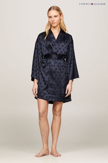 Tommy Hilfiger Blue Logo Lace Print Kimono (228885) | £80