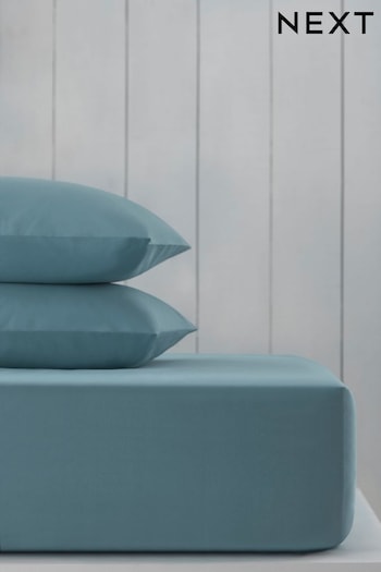 Blue Slate Cotton Rich Deep Fitted Sheet (228965) | £12 - £19