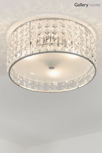 Gallery Home Silver Chrysla Flush Ceiling Light (229124) | £86