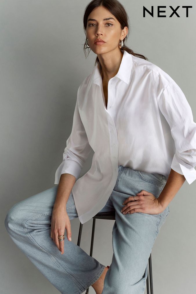 Buy Women s Shirts White Casual Tops Online Next UK