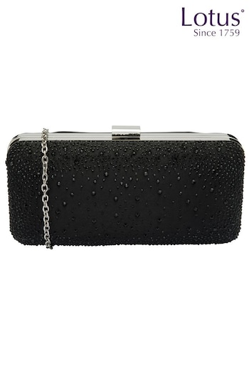 Lotus Black Clutch Bag with Chain (229404) | £60
