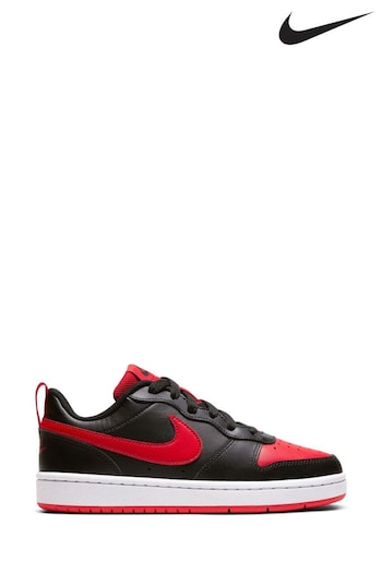 Nike Huarache Black/Red Court Borough Low Youth Trainers (230077) | £40