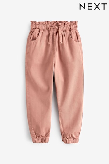 Pink/Pink Tie Waist Paperbag Jeans (3-16yrs) (230293) | £16 - £21