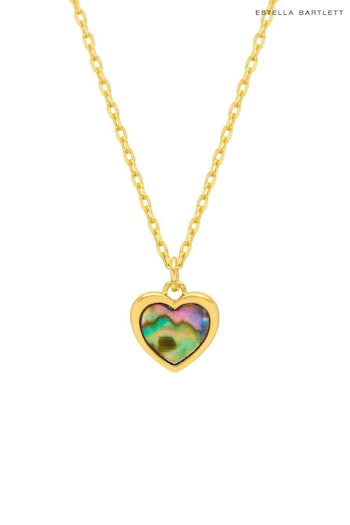 Estella Bartlett Gold Tone Abalone Heart Necklace (230672) | £27