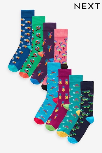 Bright Animals Fun Pattern Socks 8 Pack (231279) | £22