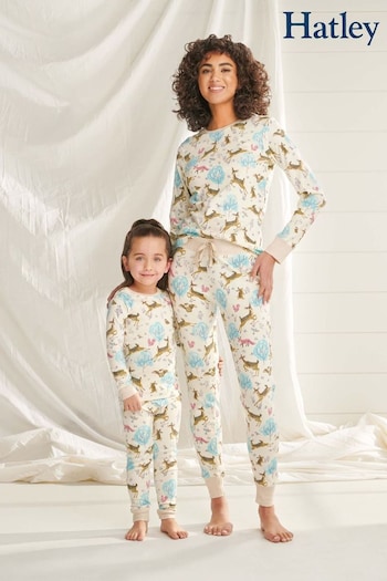 Hatley Cream Serene Forest Organic Cotton Pajamas Set (231786) | £32