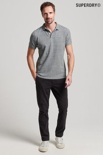 Superdry Steel Grey Classic Pique Polo Shirt (232054) | £40