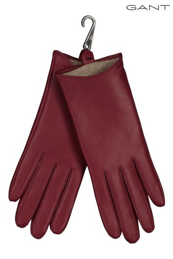 GANT Red Leather Gloves (232196) | £70