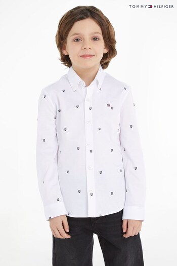 Tommy Hilfiger Kids All-Over Print White Shirt (232315) | £50 - £60