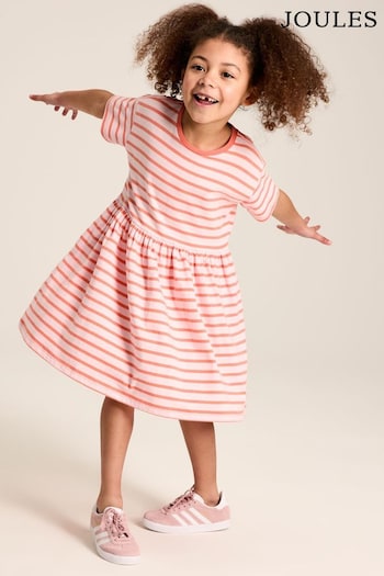 Joules Skye Pink Stripe T-Shirt Dress linen (232721) | £24.95 - £27.95