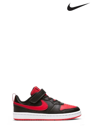Nike affect Black/Red Junior Court Borough Low Trainers (232898) | £35