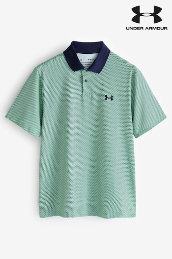 Under have Armour White/Green Golf Print Polo Shirt (232977) | £45