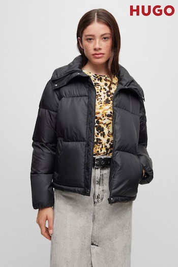 HUGO Black High Collar Padded Quilted Jacket (233308) | £349