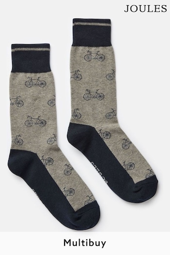 Joules Single Socks Blue/Grey Stripe (233350) | £7.95