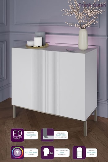 Frank Olsen White Iona 2 Door Tall Sideboard with SMART Features (233388) | £435