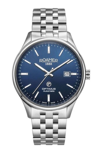 Roamer Gents Silver Tone Optimus Blue Dial Steel Bracelet Optimus Watch (233441) | £629