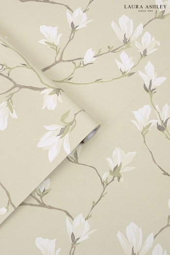 Laura Ashley Natural Magnolia Grove Wallpaper Wallpaper (233741) | £46