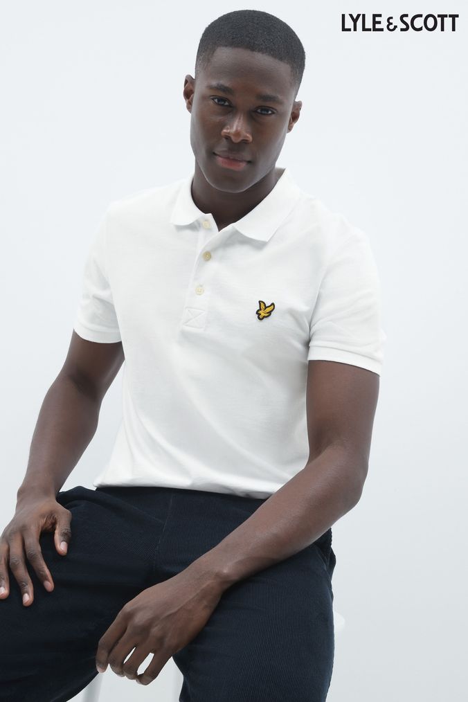 Buy Men s Lyle Scott White Polo Shirts Plain Tops Online Next UK