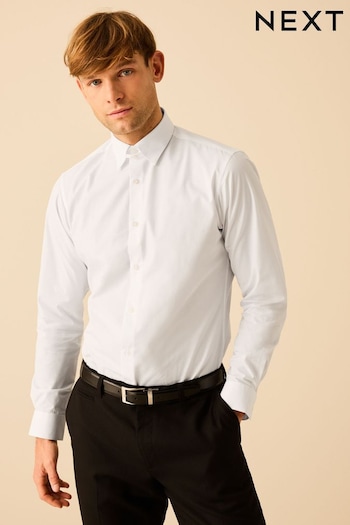 White Single Cuff Easy Care Tab Collar Shirt (233925) | £18