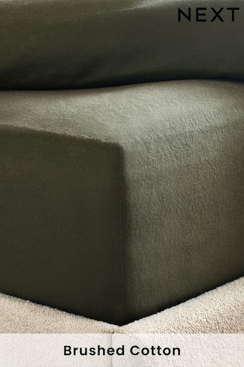 Dark Green Brushed 100% Cotton Supersoft Deep Fitted Sheet (234512) | £16 - £26