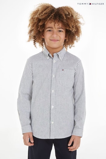 Tommy wit Hilfiger Kids Blue Essential Stripe Shirt (234519) | £50 - £55
