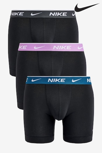 Nike Black Mens Underwear Everyday Cotton Stretch Boxer Briefs (3 Pack) (234529) | £32