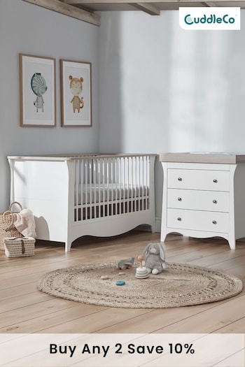 Cuddleco White Ash Clara 2 Piece Nursery Furniture Set (234872) | £589