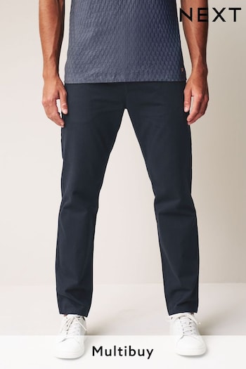 Navy Blue Straight Fit Chino Des Trousers (235295) | £18