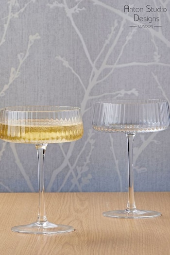 The DRH Collection Clear Set of 2 Empire Champagne Saucers (235364) | £22