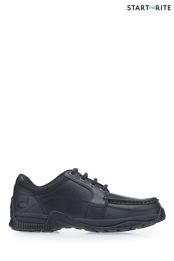 Start-Rite Dylan Black Leather Lace Up School Shoes Navy Wide Fit (235451) | £58