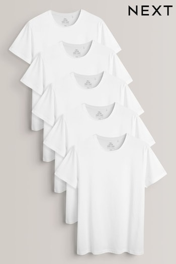 White White Regular Fit T-Shirts pullover 5 Pack (235459) | £40