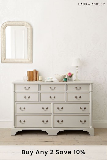 Laura Ashley Dove Grey Clifton 6+4 Drawer Chest (235624) | £1,215