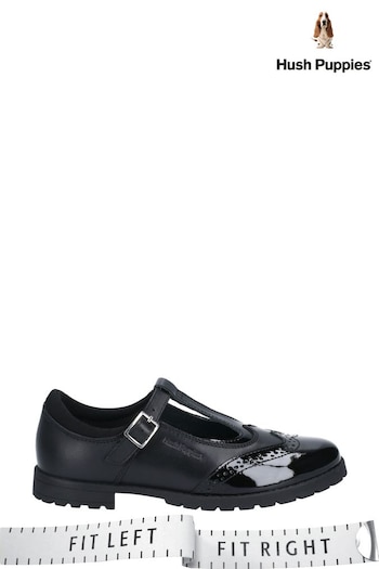 Hush Puppies Black Maisie Buckle School Shoes (235814) | £57